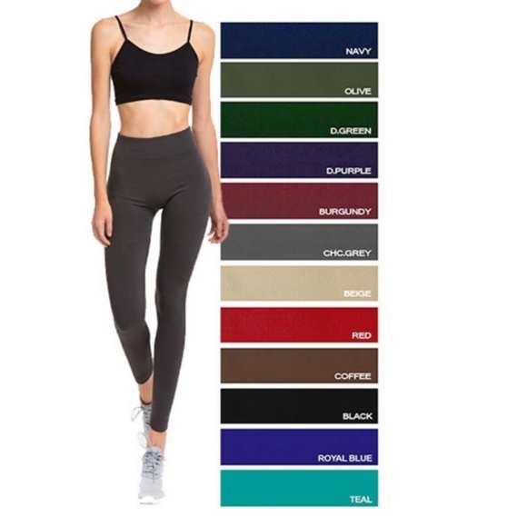 Charcoal Gray Cozy Warm Fleece Lined Legging - Picture 2 of 3